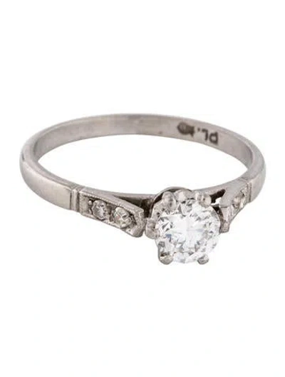 Pre-owned Engagement Ring Platinum Diamond  In Multi