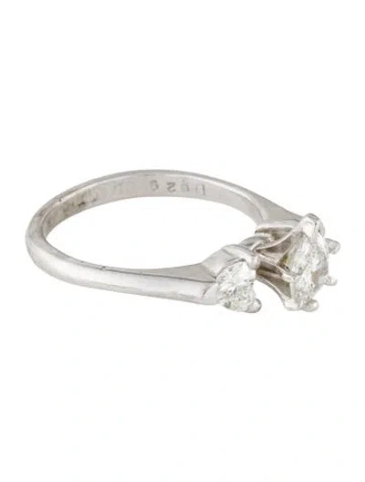 Pre-owned Engagement Ring Platinum Diamond  In Multi