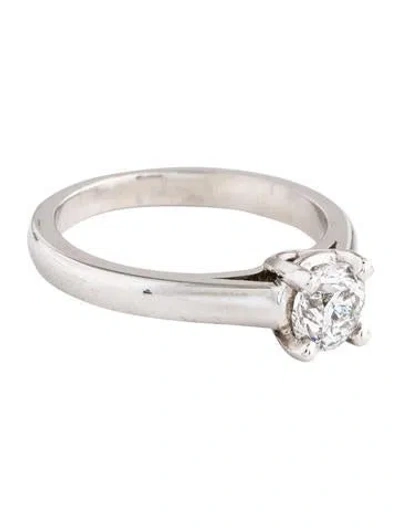 Pre-owned Engagement Ring Platinum Diamond  In Multi
