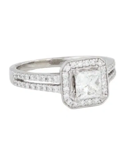 Pre-owned Engagement Ring Platinum Diamond  In Multi