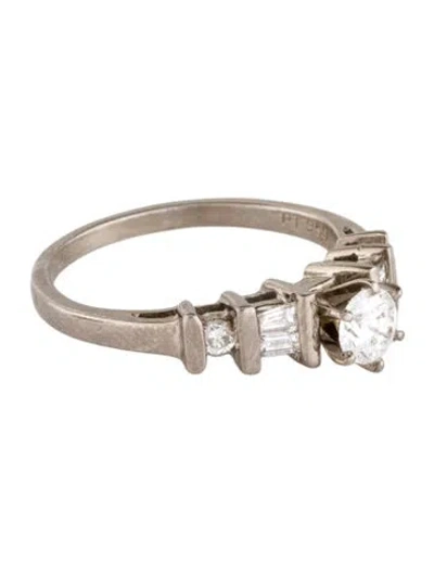 Pre-owned Engagement Ring Platinum Diamond  In Multi