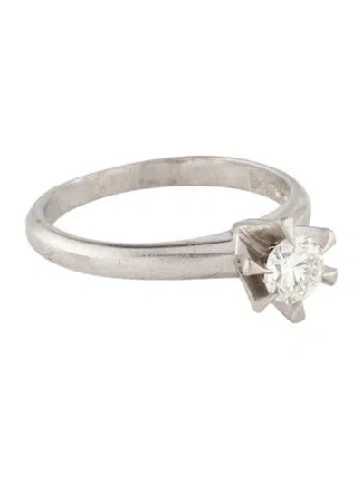 Pre-owned Engagement Ring Platinum Diamond  In Multi