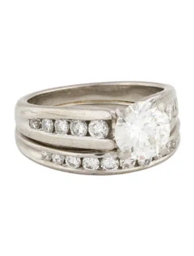 Pre-owned Engagement Ring Platinum Diamond  In Multi