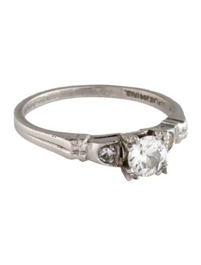Pre-owned Engagement Ring Platinum Diamond  In Multi