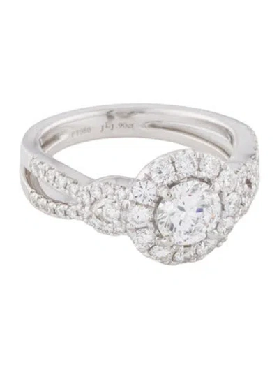 Pre-owned Engagement Ring Platinum Lab-grown Diamond & Diamond  In Multi