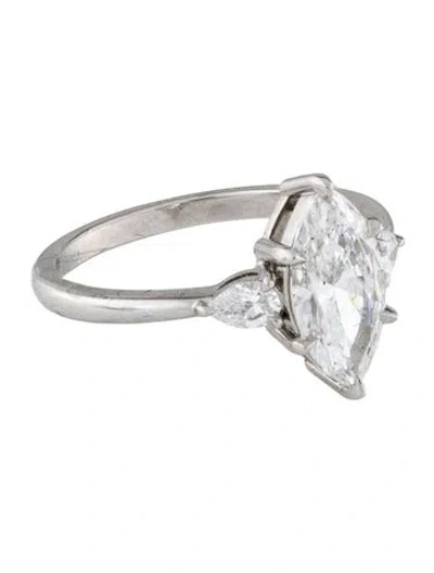 Pre-owned Engagement Ring Platinum Three Stone 1.84ctw Diamond Ring In Multi