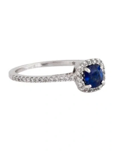 Pre-owned Engagement Ring Sapphire & Diamond  In Multi