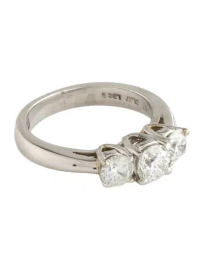 Pre-owned Engagement Ring The Leo Platinum 1.07ctw Diamond Three-stone  In Multi