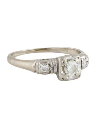 Pre-owned Engagement Ring Three-stone Diamond  In Multi