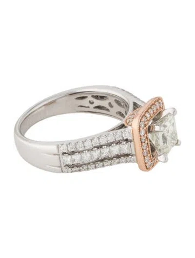 Pre-owned Engagement Ring Two-tone 1.49ctw Diamond  In Multi