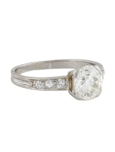 Pre-owned Engagement Ring Vintage Platinum Diamond Engagement In Multi