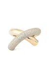 Engelbert 18k White Gold Cross Loop Diamond Ring In Gold