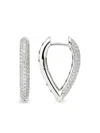 Engelbert 18k White Gold Diamond Teardrop Earrings In Silver