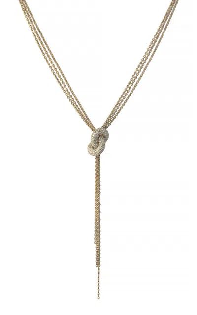 Engelbert 1920 18k Yellow Gold And Diamond Pave Legacy Knot Necklace