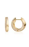 Engelbert 1920 Aurea Spira Earrings; Pavé Diamonds And 18k Yellow Gold; Medium