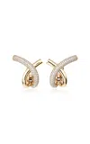 Engelbert 1920 Cross Loop Earrings; Pavé Diamonds And 18k Yellow Gold