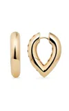 Engelbert 1920 Drop Link Earrings; 18k Yellow Gold; Big