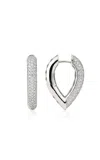Engelbert 1920 Drop Link Earrings; Pavé Diamonds And 18k White Gold; Medium