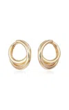 Engelbert 1920 Infinity Loop Earrings; 18k Yellow Gold; Big