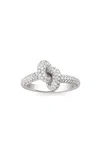 Engelbert 1920 Legacy Knot Ring; Pavé Diamonds And 18k White Gold; Small