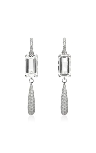 Engelbert 1920 Swedish Grace Earrings; Pavé Diamonds; Rock Crystal And 18k White Gold