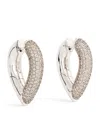 Engelbert Big White Gold And Diamond Drop Link Earrings In White