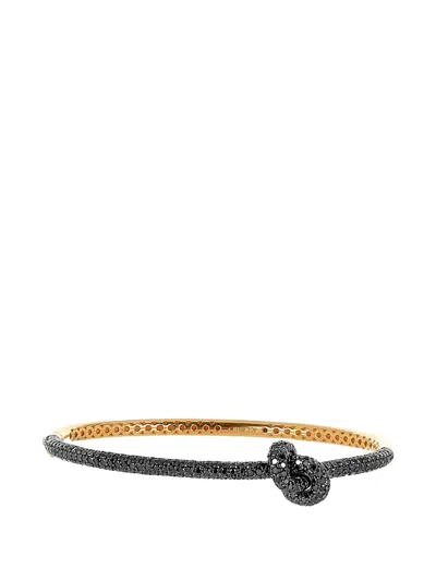 Engelbert Black-diamond Knot Bracelet In Gold