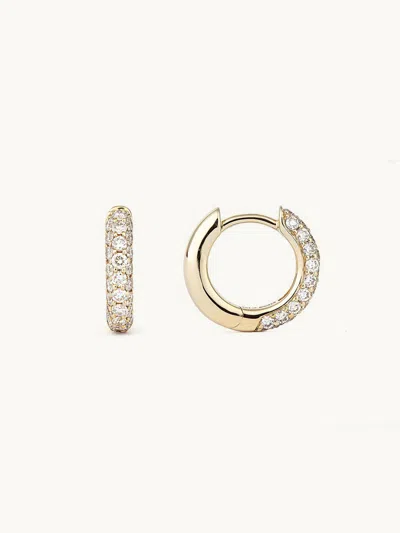 Engelbert Classic Creoles Pavé Earrings 18k Gold/diamonds In Silver