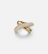 Engelbert Cross Loop Big 18kt Gold Ring With Diamonds In Gold