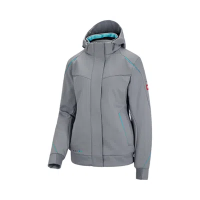 Pre-owned Engelbert Strauss Winter Softshell Jacket E.s.motion 2020 Ladies German Workwear In Platinum/capri