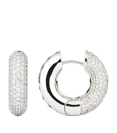 Engelbert White Gold And Diamond Absolute Creoles Earrings