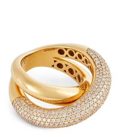 Engelbert Yellow Gold And Diamond Loop Ring