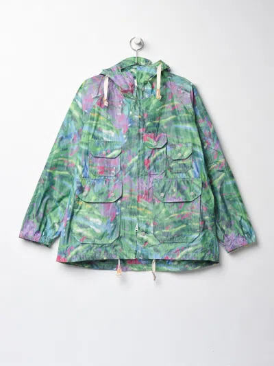 Pre-owned Engineered Garments Atlantic Parka_green Floral Poly Microfiber