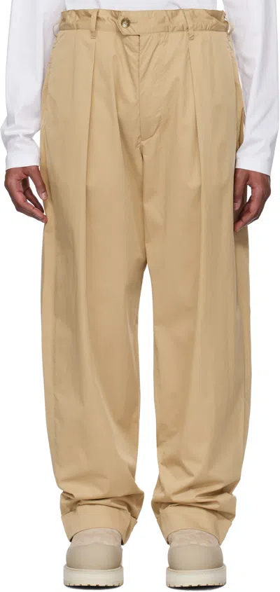 Engineered Garments Beige Carlyle Trousers In Sd053 Khaki Cotton S
