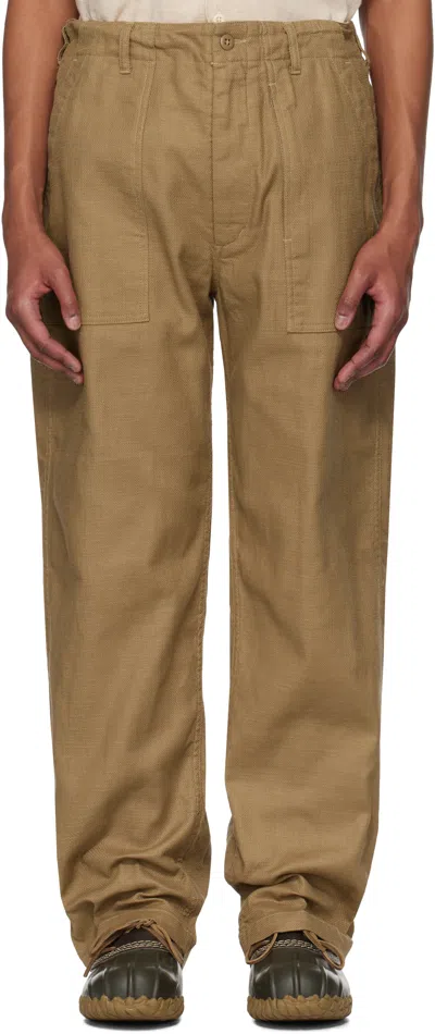 Engineered Garments Beige Fatigue Trousers In Zt215 B - Khaki Cl J