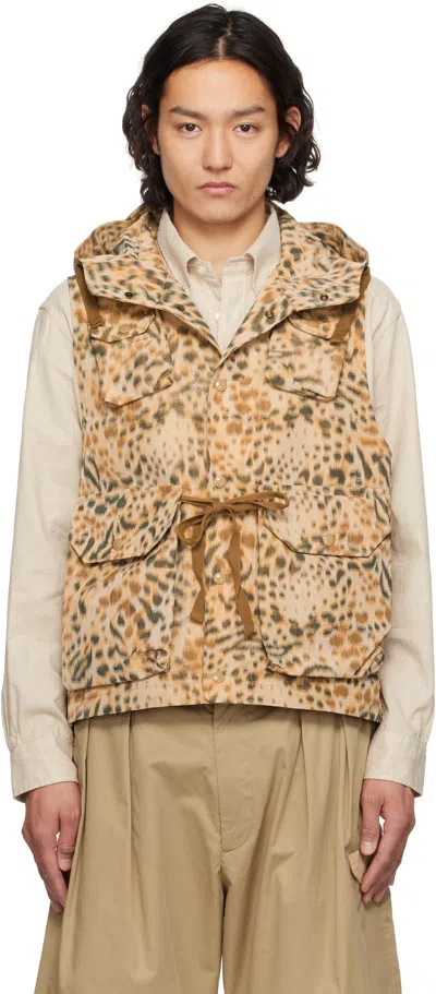 Engineered Garments Beige Field Vest In Br001 Brown Polyeste