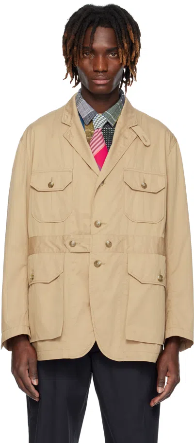 Engineered Garments Beige Folk Blazer In Sd053 Khaki Cotton S