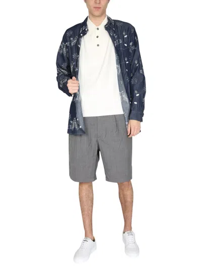 Engineered Garments Engineered Mini Bird Embroidered Button-down Shirt In Blue