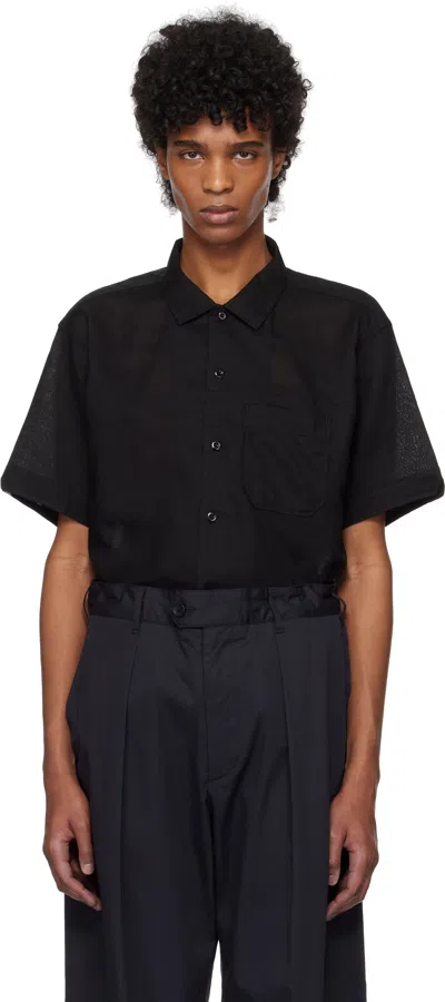 Engineered Garments Black Camp Shirt In Rk299 A - Black Hand