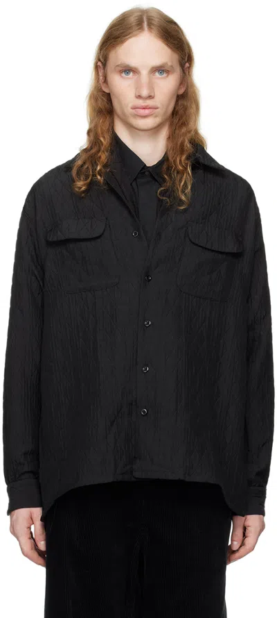 Engineered Garments Black Classic Shirt In Kt046 Black Polyeste