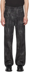 Engineered Garments Black Distressed Print Rf Jeans In Dz095 Black Cotton D