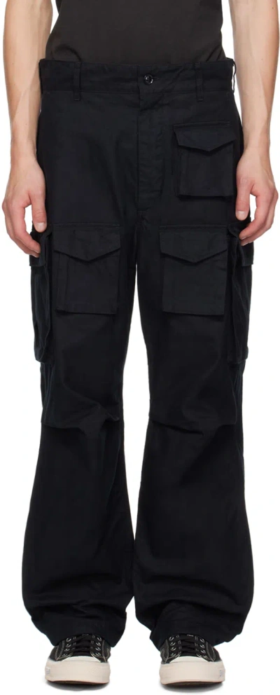 Engineered Garments Black Fa Cargo Pants In Bz007 A - Black Cott