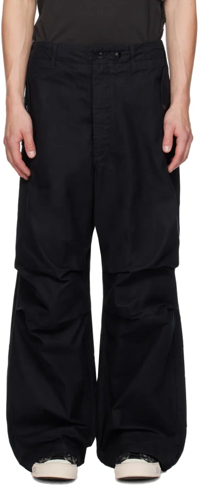 Engineered Garments Black Herringbone Trousers In Bz007 A - Black Cott