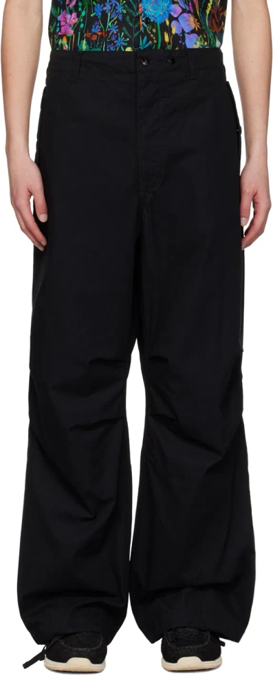Engineered Garments Black Over Trousers In Zt156 A - Black Cott
