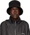 Engineered Garments Black Quilted Brim Bucket Hat In Sd010 Black