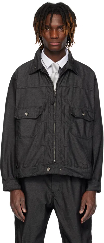 Engineered Garments Black Trucker Denim Jacket In Zt211 A - Black Cp D