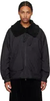 Engineered Garments Black Twill B3 Bomber Jacket In Bs003 A - Black Nyco