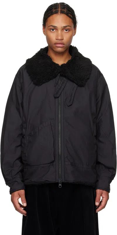 Engineered Garments Black Twill B3 Bomber Jacket In Bs003 A - Black Nyco