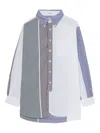 Engineered Garments Block-stripe Cotton Shirt In White