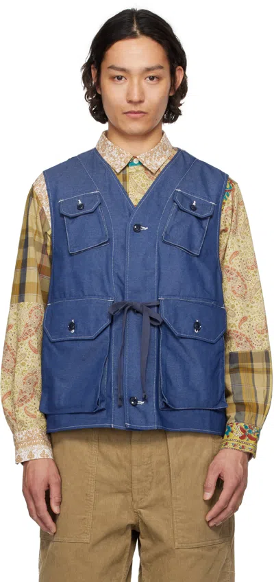 Engineered Garments Blue C-1 Denim Vest In Zt210 B - Indigo Cp